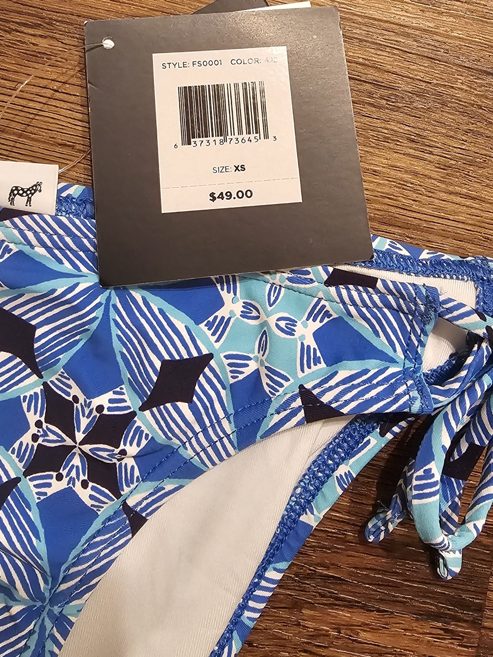 Echo Blue Teal Geometric Print Bikini Bottoms